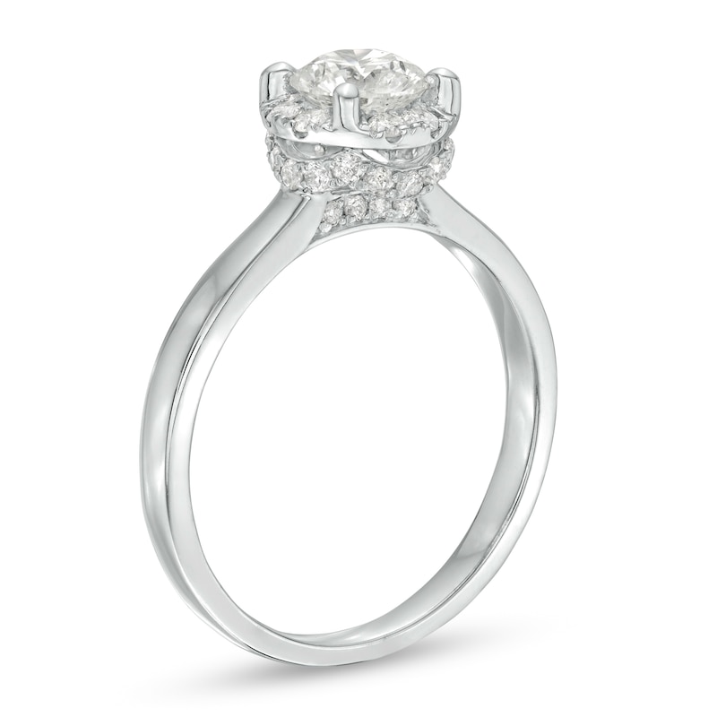 1.00 CT. T.W. Diamond Gallery Frame Engagement Ring in 14K White Gold (J/I3)