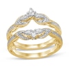 Thumbnail Image 1 of 0.58 CT. T.W. Pear-Shaped Diamond Double Crown Vintage-Style Solitaire Enhancer in 14K Gold
