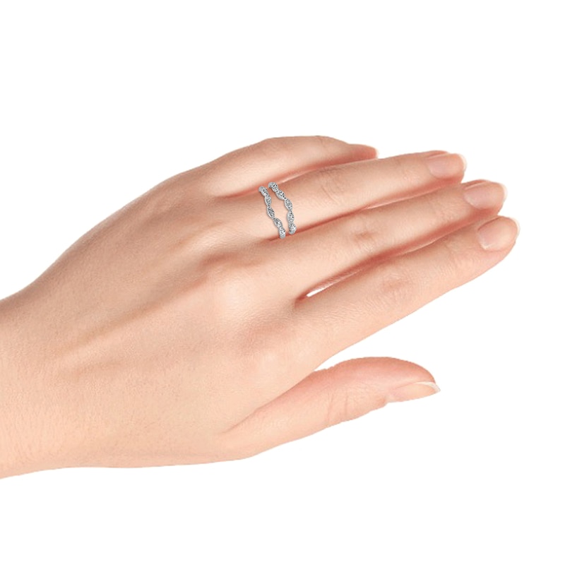 Main Image 2 of 0.45 CT. T.W. Diamond Marquise Solitaire Enhancer in 14K White Gold
