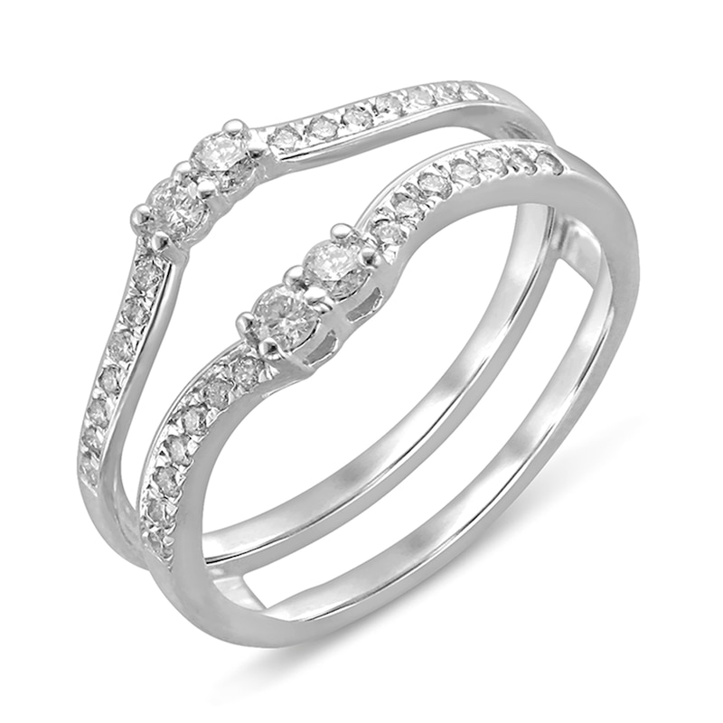 Main Image 3 of 0.29 CT. T.W. Diamond Contour Solitaire Enhancer in 14K White Gold