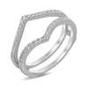 Thumbnail Image 3 of 0.18 CT. T.W. Diamond Chevron Solitaire Enhancer in 10K White Gold