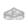 Thumbnail Image 4 of 0.18 CT. T.W. Diamond Chevron Solitaire Enhancer in 10K White Gold