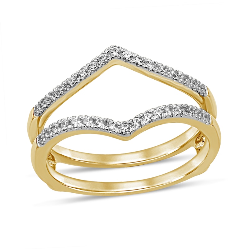 0.18 CT. T.W. Diamond Chevron Solitaire Enhancer in 10K Gold