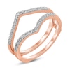 Thumbnail Image 2 of 0.18 CT. T.W. Diamond Chevron Solitaire Enhancer in 10K Rose Gold