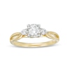 Thumbnail Image 0 of 0.50 CT. T.W. Diamond Past Present Future® Split Shank Engagement Ring in 10K Gold
