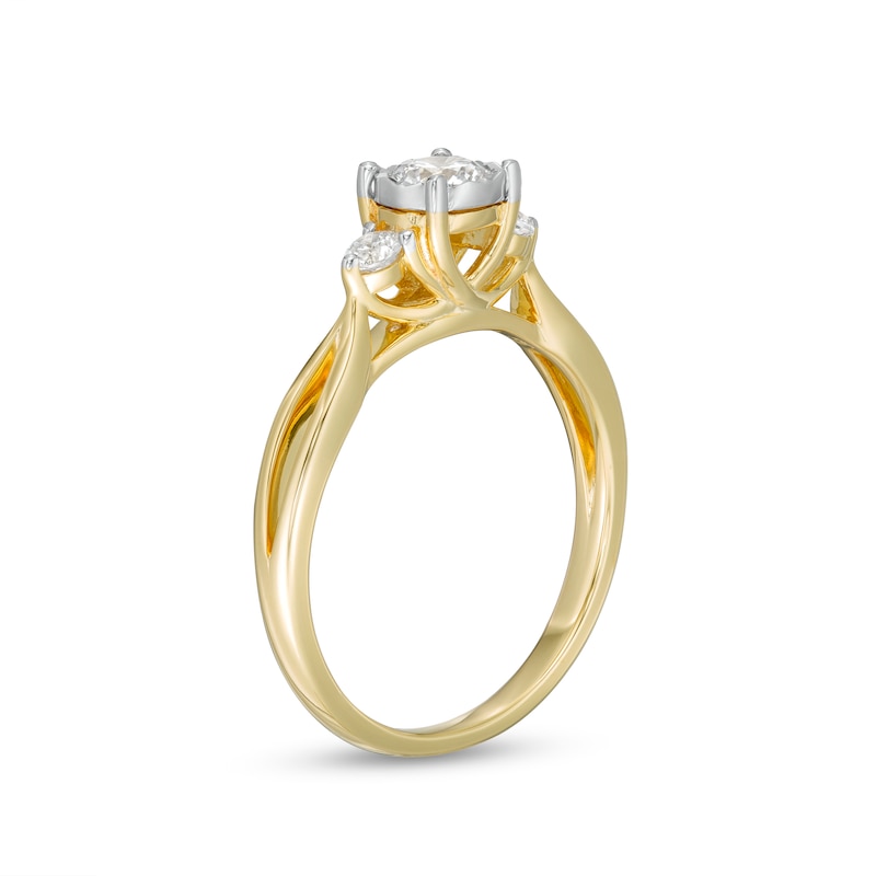 0.50 CT. T.W. Diamond Past Present Future® Split Shank Engagement Ring in 10K Gold