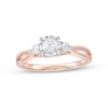 Thumbnail Image 0 of 0.50 CT. T.W. Diamond Past Present Future® Split Shank Engagement Ring in 10K Rose Gold