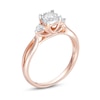 Thumbnail Image 2 of 0.50 CT. T.W. Diamond Past Present Future® Split Shank Engagement Ring in 10K Rose Gold