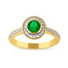 Thumbnail Image 0 of 5.0mm Emerald and 0.20 CT. T.W. Diamond Frame Ring in 10K Gold