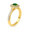 Thumbnail Image 1 of 5.0mm Emerald and 0.20 CT. T.W. Diamond Frame Ring in 10K Gold