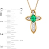 Thumbnail Image 4 of Oval Emerald and Diamond Accent Open Frame Vintage-Style Cross Pendant in 10K Gold