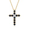 Thumbnail Image 1 of Blue Sapphire and 0.05 CT. Diamond Cross Pendant in 10K Gold