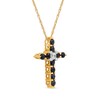 Thumbnail Image 2 of Blue Sapphire and 0.05 CT. Diamond Cross Pendant in 10K Gold