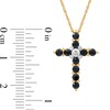 Thumbnail Image 4 of Blue Sapphire and 0.05 CT. Diamond Cross Pendant in 10K Gold