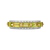 Thumbnail Image 2 of Sideways Baguette Peridot and 0.15 CT. T.W. Diamond Border Five Stone Ring in 10K Gold