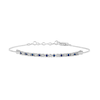 Thumbnail Image 1 of Blue Sapphire and Diamond Accent Alternating Bar Bracelet in 10K White Gold - 7.25"