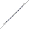 Thumbnail Image 2 of Blue Sapphire and Diamond Accent Alternating Bar Bracelet in 10K White Gold - 7.25"