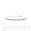 Thumbnail Image 3 of Blue Sapphire and Diamond Accent Alternating Bar Bracelet in 10K White Gold - 7.25"