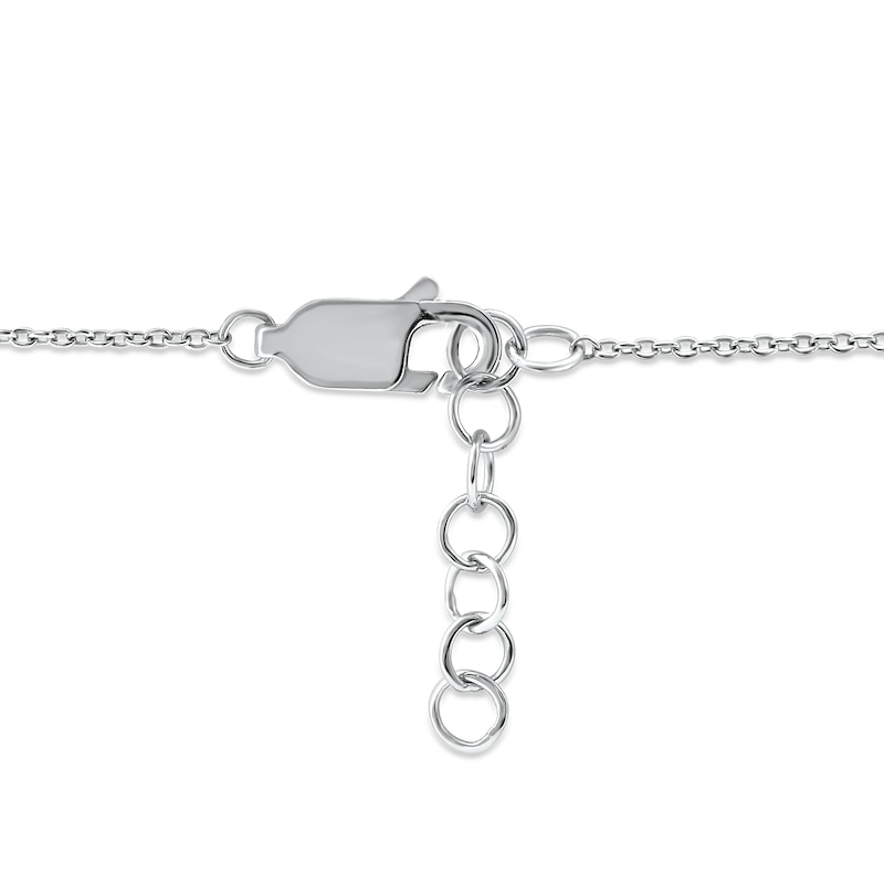 Main Image 4 of Blue Sapphire and Diamond Accent Alternating Bar Bracelet in 10K White Gold - 7.25"