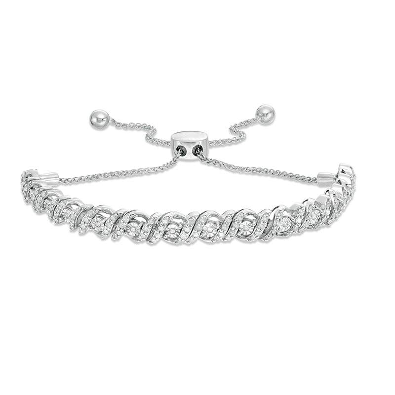 0.95 CT. T.W. Diamond Cascading Bolo Bracelet in 10K Gold