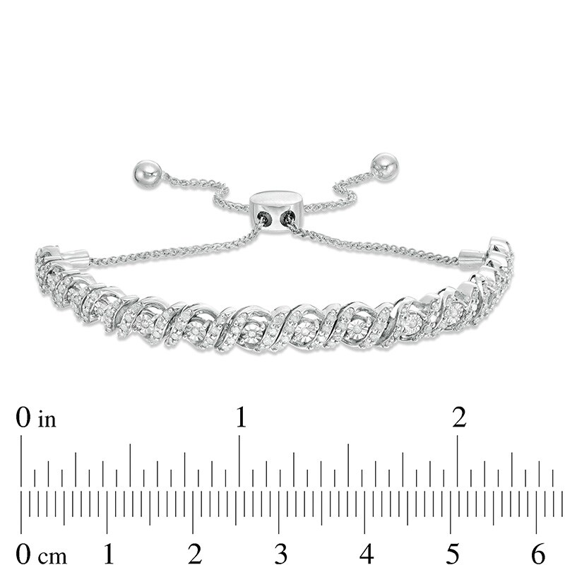 0.95 CT. T.W. Diamond Cascading Bolo Bracelet in 10K Gold