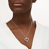 Thumbnail Image 1 of 0.45 CT. T.W. Diamond Double Row Ribbon Heart Pendant in 10K White Gold