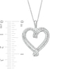 Thumbnail Image 2 of 0.45 CT. T.W. Diamond Double Row Ribbon Heart Pendant in 10K White Gold