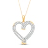 Thumbnail Image 0 of 0.45 CT. T.W. Diamond Double Row Ribbon Heart Pendant in 10K Gold