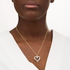 Thumbnail Image 1 of 0.45 CT. T.W. Diamond Double Row Ribbon Heart Pendant in 10K Gold