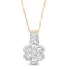 Thumbnail Image 0 of 0.95 CT. T.W. Composite Diamond Flower Frame Drop Pendant in 10K Gold