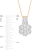 Thumbnail Image 3 of 0.95 CT. T.W. Composite Diamond Flower Frame Drop Pendant in 10K Gold