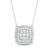Thumbnail Image 0 of 0.95 CT. T.W. Composite Diamond Double Cushion Frame Necklace in 10K White Gold