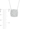 Thumbnail Image 2 of 0.95 CT. T.W. Composite Diamond Double Cushion Frame Necklace in 10K White Gold