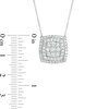 Thumbnail Image 2 of 0.95 CT. T.W. Composite Diamond Double Cushion Frame Necklace in 10K White Gold