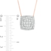 Thumbnail Image 2 of 0.95 CT. T.W. Composite Diamond Double Cushion Frame Necklace in 10K Rose Gold