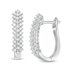 Thumbnail Image 1 of 0.95 CT. T.W. Diamond Shadow Hoop Earrings in 10K White Gold