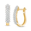 Thumbnail Image 1 of 0.95 CT. T.W. Diamond Shadow Hoop Earrings in 10K Gold