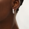 Thumbnail Image 2 of 0.95 CT. T.W. Diamond Shadow Hoop Earrings in 10K Gold