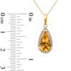Thumbnail Image 4 of Pear-Shaped Citrine and 0.10 CT. T.W. Diamond Frame Pendant in 10K Gold