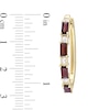 Thumbnail Image 3 of Baguette Garnet and White Topaz Alternating Oval Hoop Earrings in Sterling Silver with Yellow Rhodium