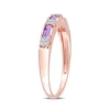 Thumbnail Image 3 of Baguette Amethyst and 0.07 CT. T.W. Diamond Quad Alternating Ring in 10K Rose Gold