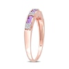 Thumbnail Image 2 of Baguette Amethyst and 0.07 CT. T.W. Diamond Quad Alternating Ring in 10K Rose Gold