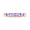 Thumbnail Image 3 of Baguette Amethyst and 0.07 CT. T.W. Diamond Quad Alternating Ring in 10K Rose Gold