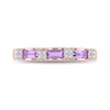Thumbnail Image 4 of Baguette Amethyst and 0.07 CT. T.W. Diamond Quad Alternating Ring in 10K Rose Gold