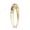 Thumbnail Image 2 of Baguette Garnet and 0.07 CT. T.W. Diamond Quad Alternating Ring in 10K Gold