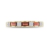 Thumbnail Image 3 of Baguette Garnet and 0.07 CT. T.W. Diamond Quad Alternating Ring in 10K Gold