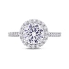 Thumbnail Image 4 of 8.0mm Lab-Created White Sapphire Frame Ring in Sterling Silver