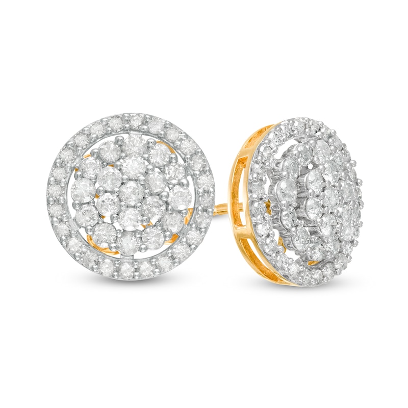 0.95 CT. T.W. Composite Diamond Frame Stud Earrings in 10K Gold|Peoples Jewellers