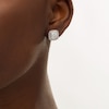 Thumbnail Image 1 of 0.95 CT. T.W. Composite Diamond Cushion Frame Stud Earrings in 10K White Gold