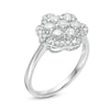 Thumbnail Image 3 of 0.95 CT. T.W. Composite Diamond Flower Frame Ring in 10K White Gold